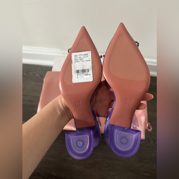 AMINA MUADDI Rosie see-through slingback bow pumps - Picture 8 of 8